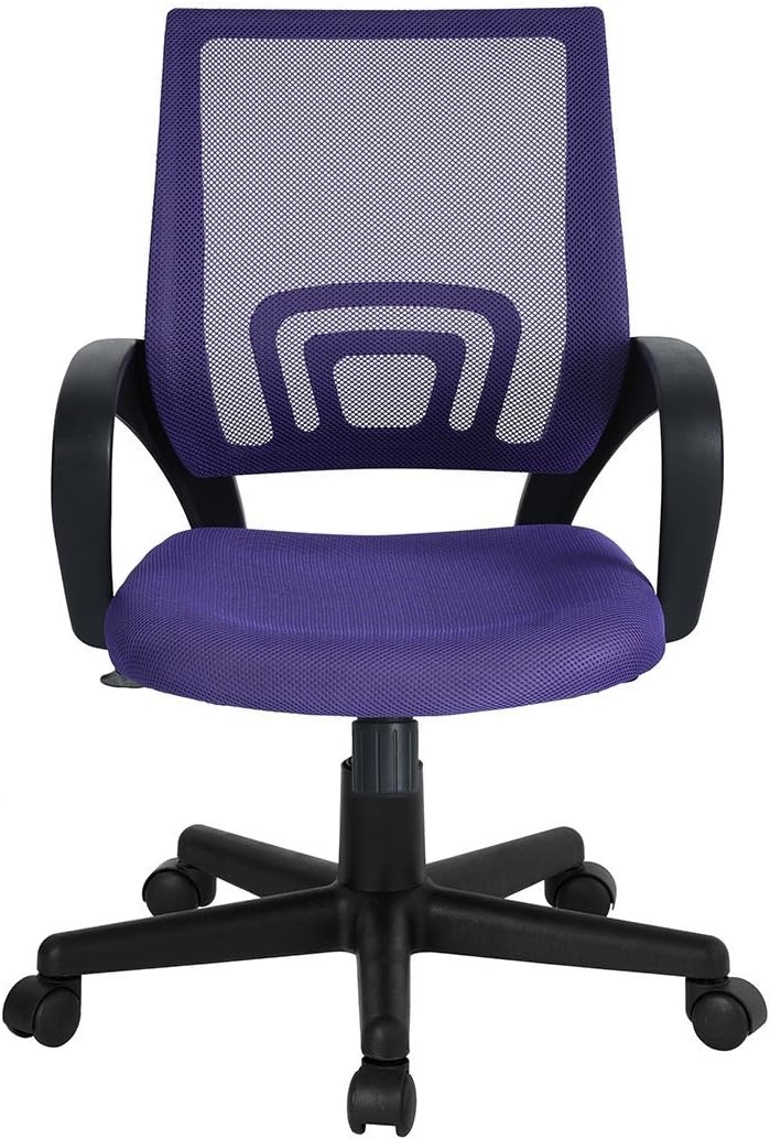 WOHOMO Purple Desk Chair With Arms Adjustbale Office Home Computer Desk Chair Purple Executive Swivel Desk Task Chair