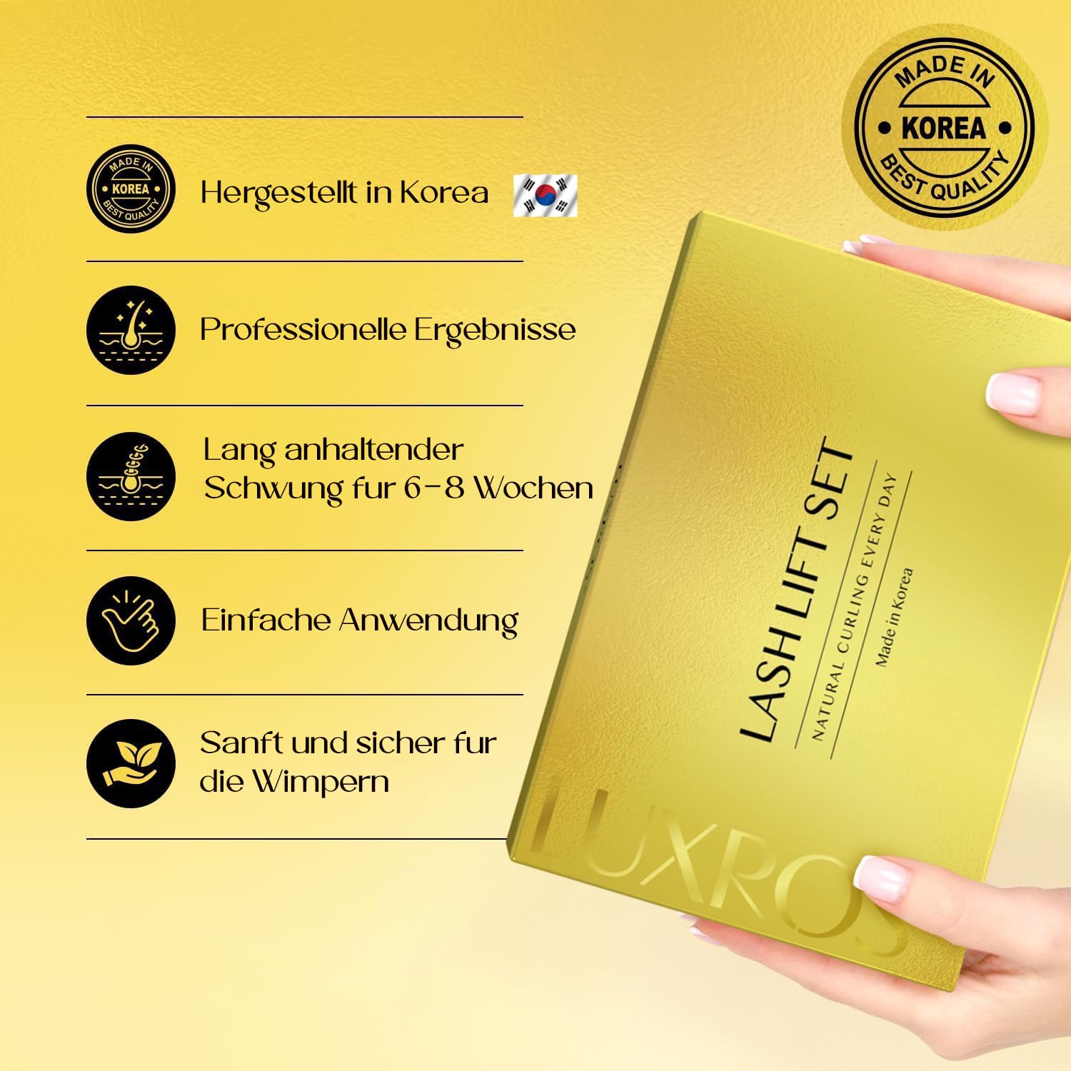 AYASAL Wimpernlifting Set: Koreanische Formel für Wimpern Lifting, Lash Lifting – Schonendes, Thio-freies Wimpernlifting Set mit detaillierter Anleitung für den Heimgebrauch