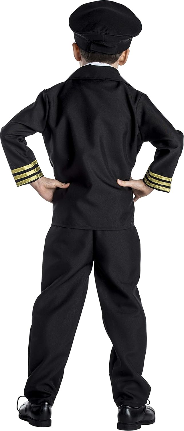 Dress Up America Pilot Costume for Boys and Girls - Airline Captain Uniform for Kids - Role Play Dress Up for Children - Image 3