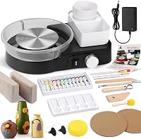 Insnug Mini Pottery Wheel for Adults & Beginners - 6" Turntable, 2.2lb Air Dry Clay Kit, Tools, Storage & Easy Clean (Black)