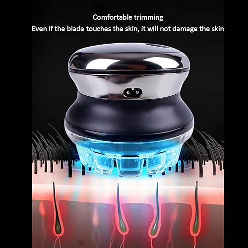 Miniatura 4 de Afeitadora de cabeza eléctrica cabezal de hoja voladora de 360 cabezal eléctrico impermeable para hombre cabeza calva seca y húmeda 1969ft de tiempo