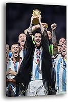 Vista 10 de SpiritualHands Póster de Lionel Messi, lienzo artístico de pared de Messi Argentina, carteles de fútbol de Leo Messi para dormitorio de niños