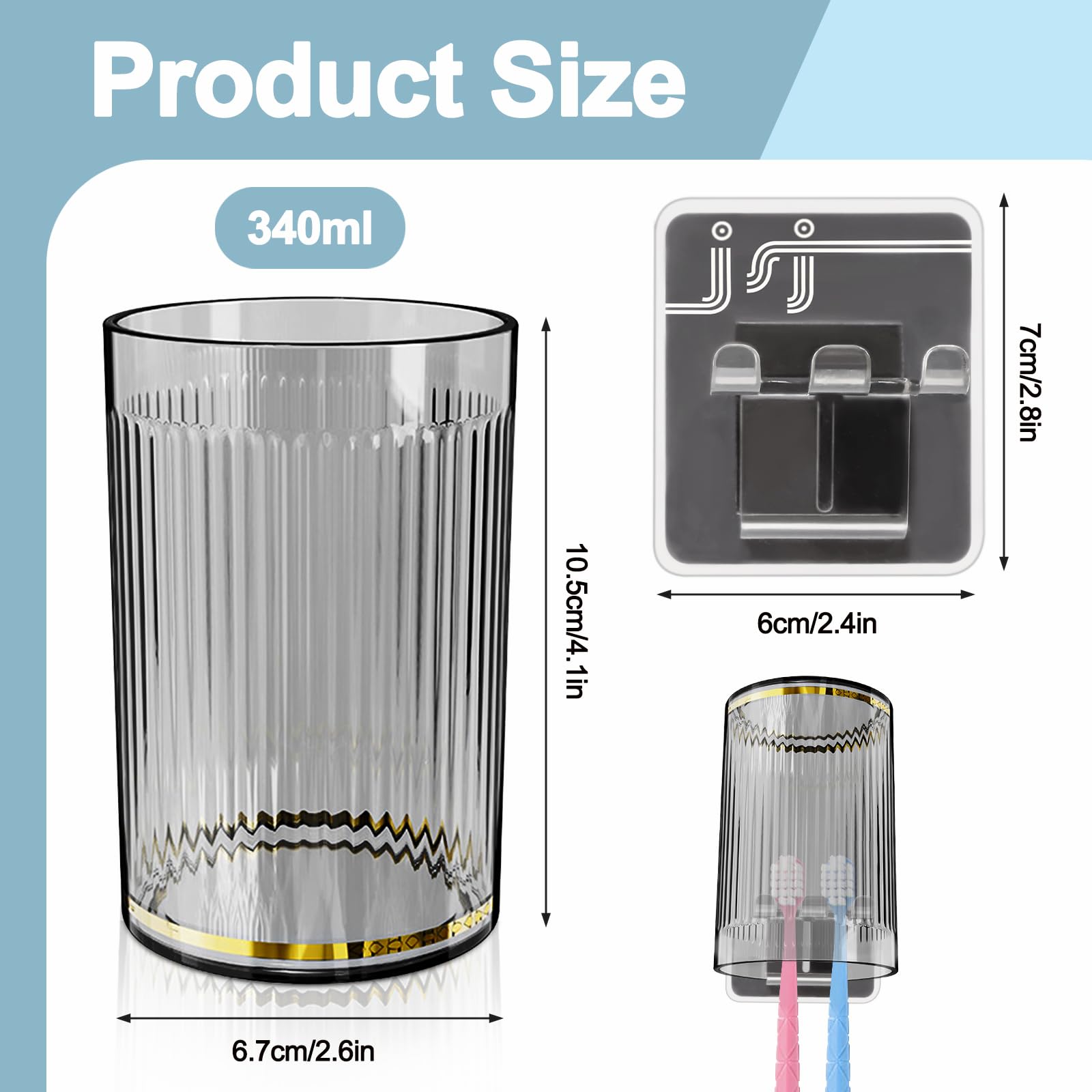 4 Zahnputzbecher Set - Bunte Plastikbecher Mit Sternen-Mond Design Für Badezimmer