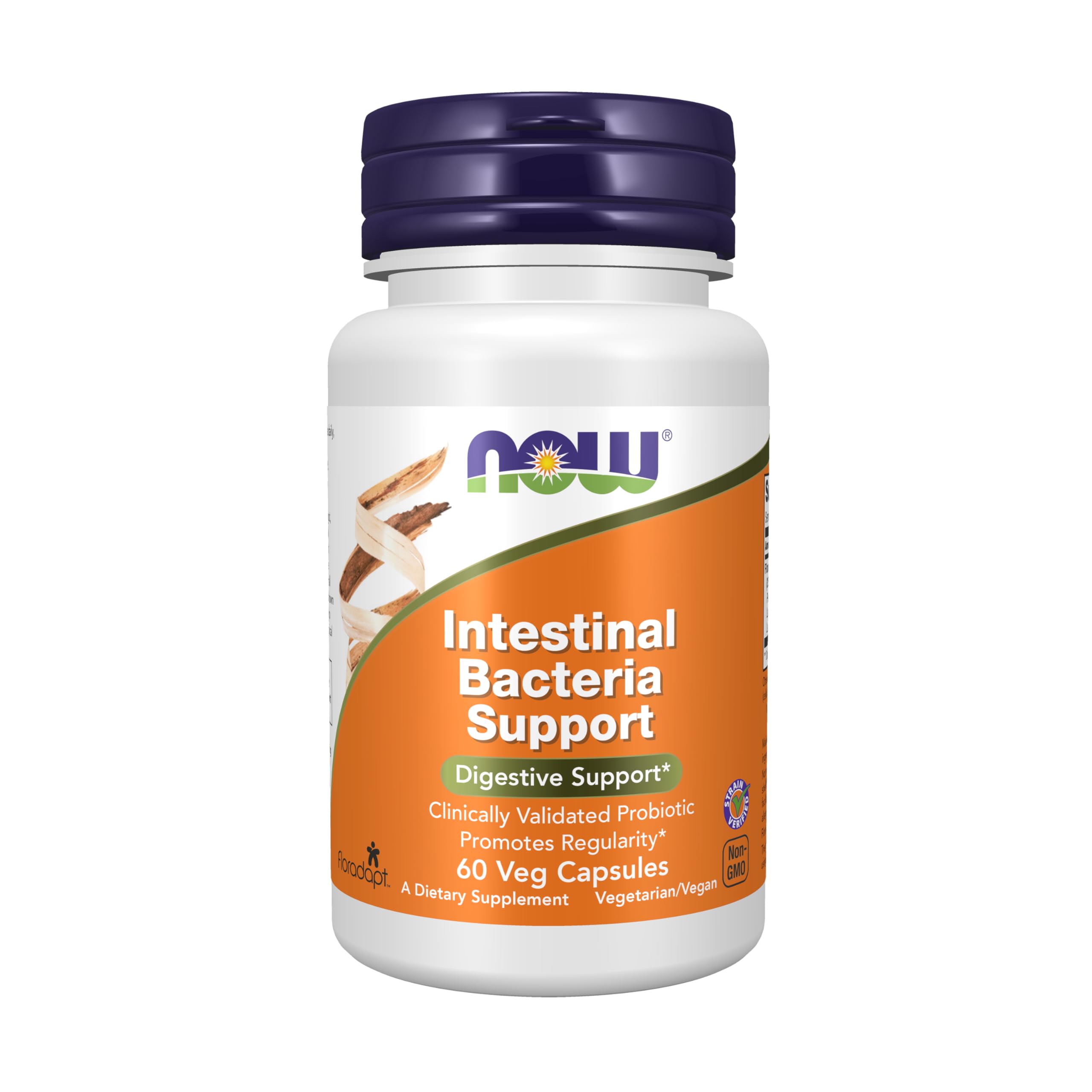 Now Intestinal Bacteria Support, Clinically Validated Probiotic, Promotes Regularity*, 60 Veg Capsules