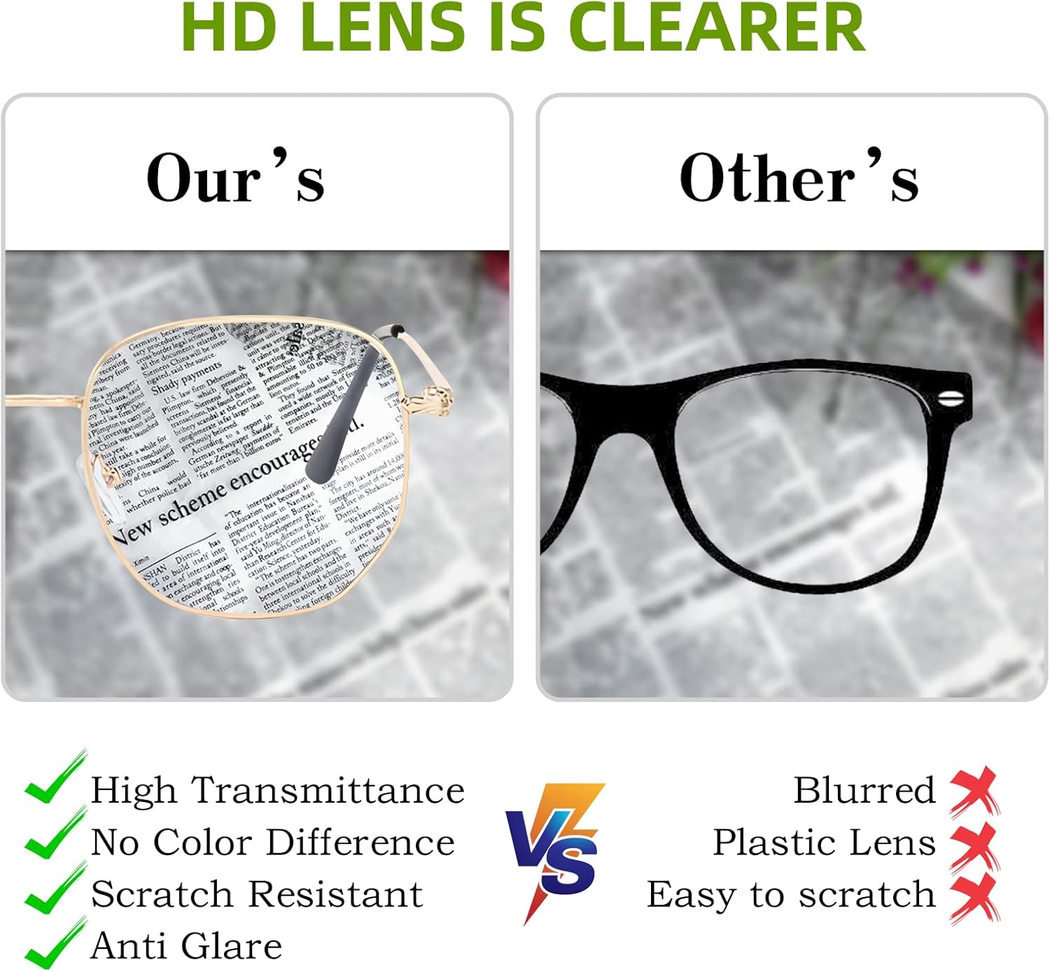 Oversized Metal Frame Reading Glasses for Women, Blue Light Blocking Computer Readers, Stylish Lady Large Eyeglasses - Image 4