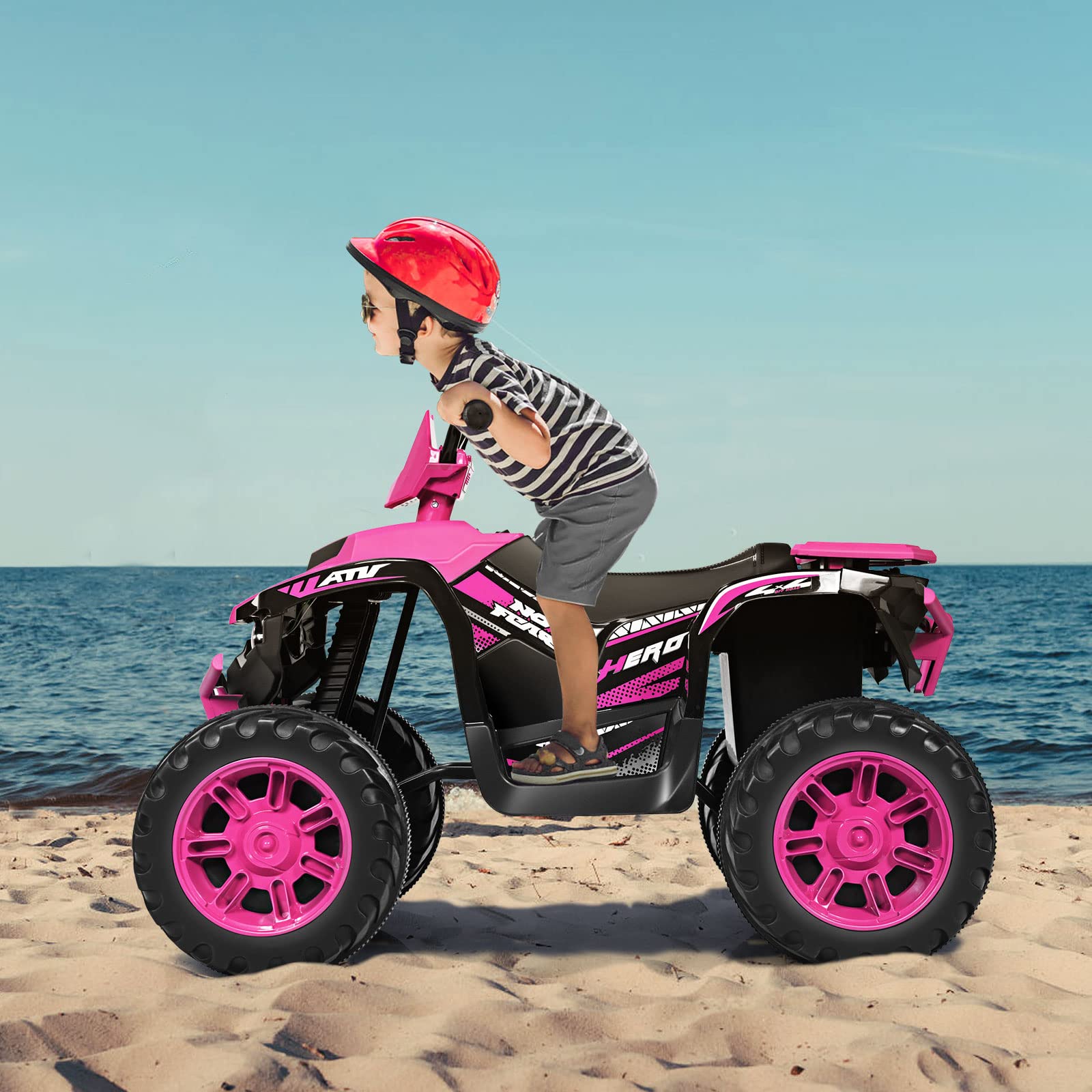Electric HONEY JOY 12V Kids ATV, Wheeler Battery Powered