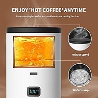 Vista 6 de RQUOIRE Cafetera portátil 3 en 1, máquina de café expreso, cafetera de viaje autocalentable compatible con cápsulas NS, DG y café molido, pequeña