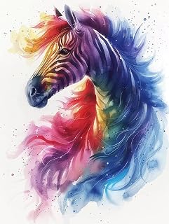 Animal Diamond Art Kits for Adults, Zebra Diamond Painting Kits for Adults Beginners DIY 5D Round Full Drill Gem Art Dots Crafts Paint by Numbers, Hobbies for Women, Home Wall Decor 32x40inch -66y4