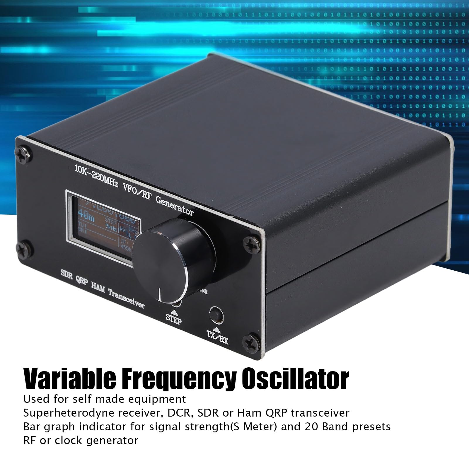 SDR QRP HF, VFO Generatore RF 10K 220 MHz S DR Ricetrasmettitore HAM Oscillatore a Frequenza Variabile Oscillatore10K