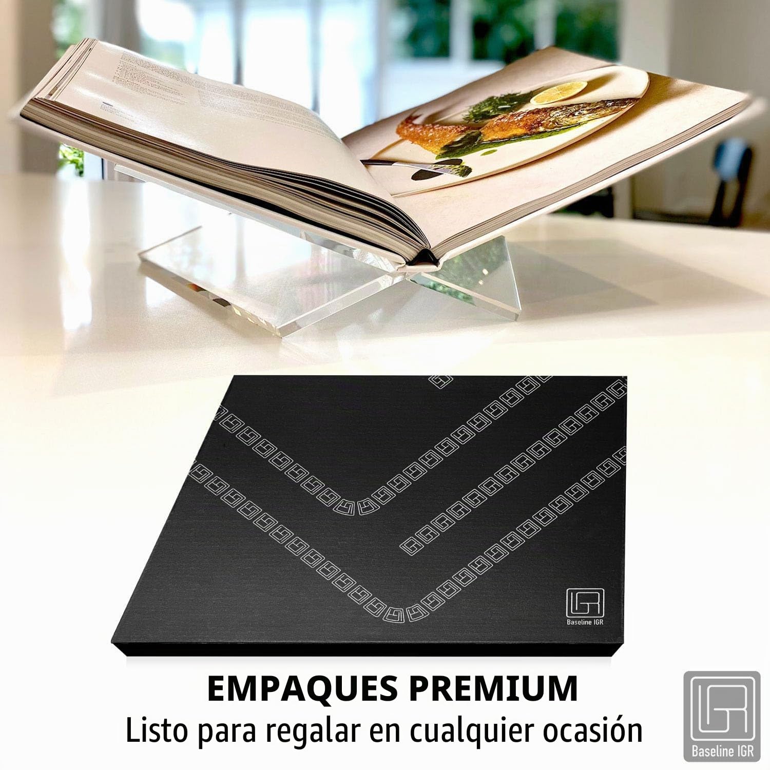 Soporte para libros de acrílico, soporte para libros, soporte para la Biblia, soporte para libros de cocina, soporte para recetas, acrílico transparente moderno, para leer y mostrar tu libro favorito