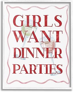 Stupell Industries Girls Want Dinner Parties Framed Giclee Art by Lil' Rue