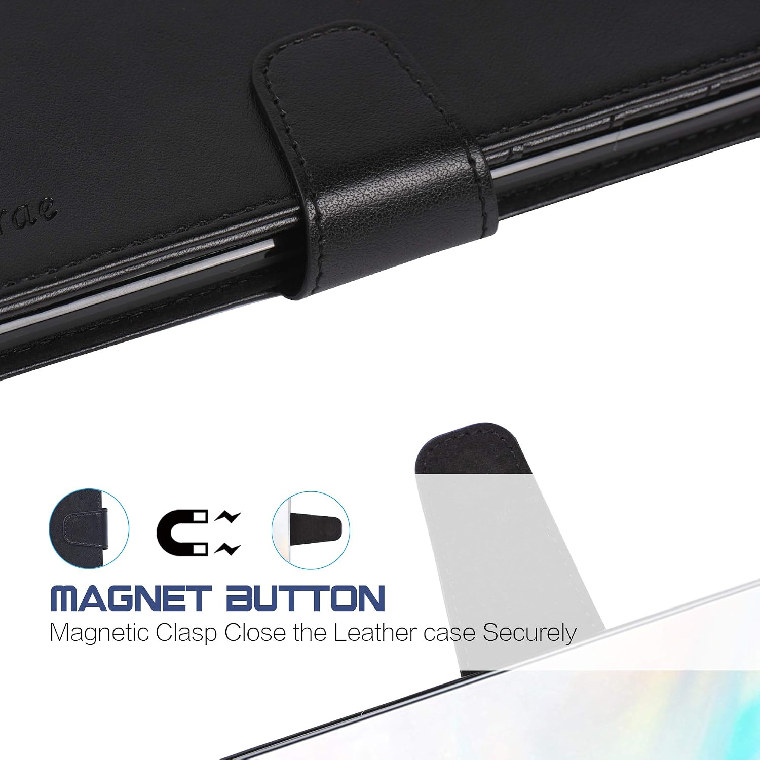 Arae Wallet Case for Samsung Galaxy Note 10 Plus/Note 10 Plus 5G PU Leather flip Cover [Stand Feature] with ID&Credit Cards Pocket for Galaxy Note 10+ / Note 10+ 5G 6.8 inch, Black