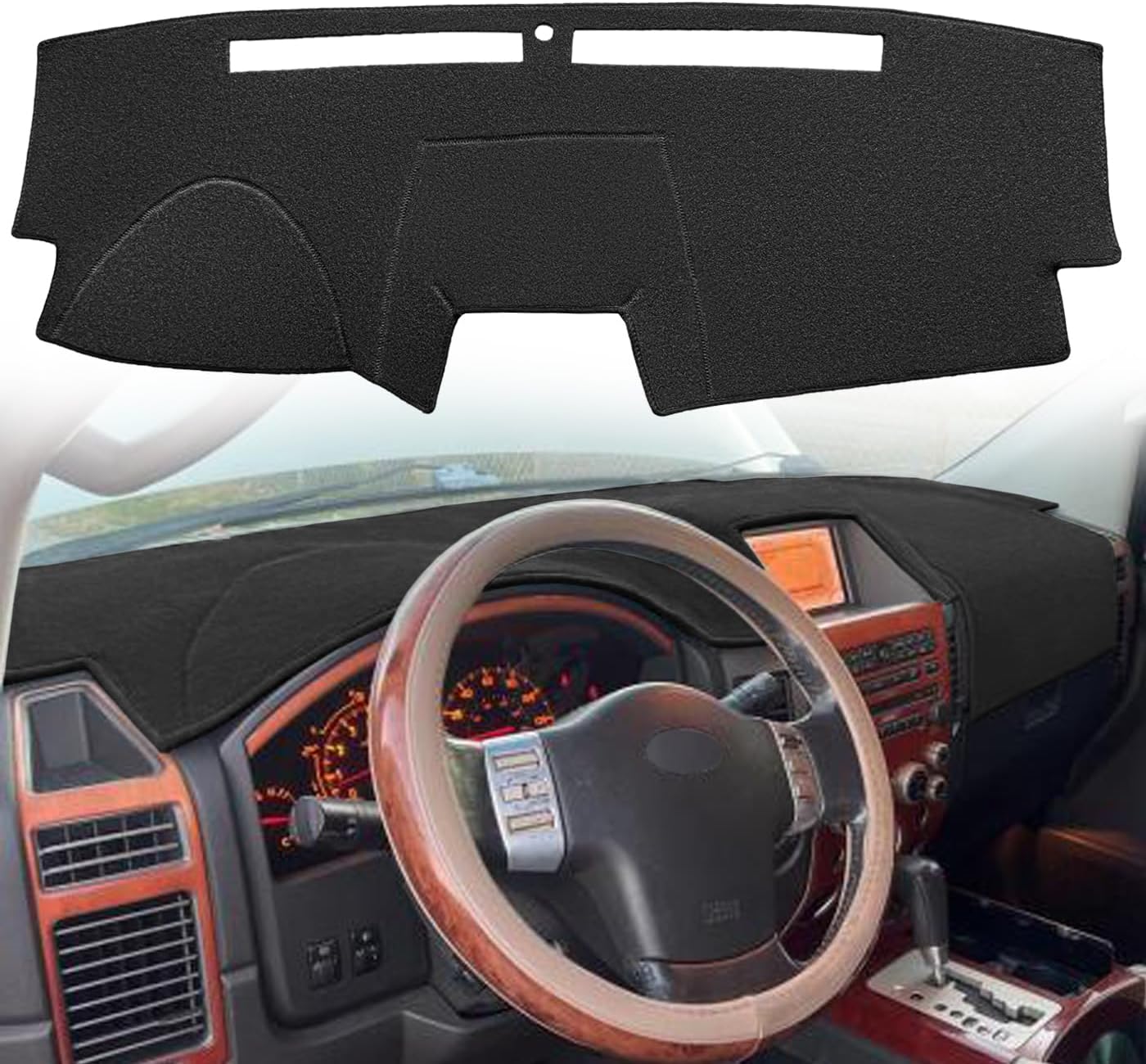 Dash Cover Mat Custom Fit for Infiniti QX56 with Light Sensor,Dashboard Cap Pad Carpet Protector F209 (Black)