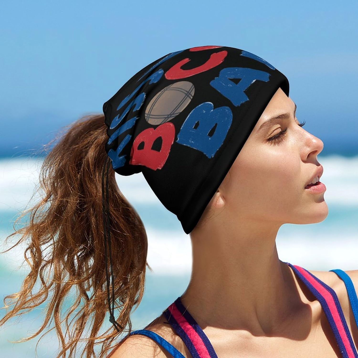 Kiss My Bocce Ball Unisex Neck Gaiter Face Scarf Cover Sun Hoods for Outdoor Hiking Skiing