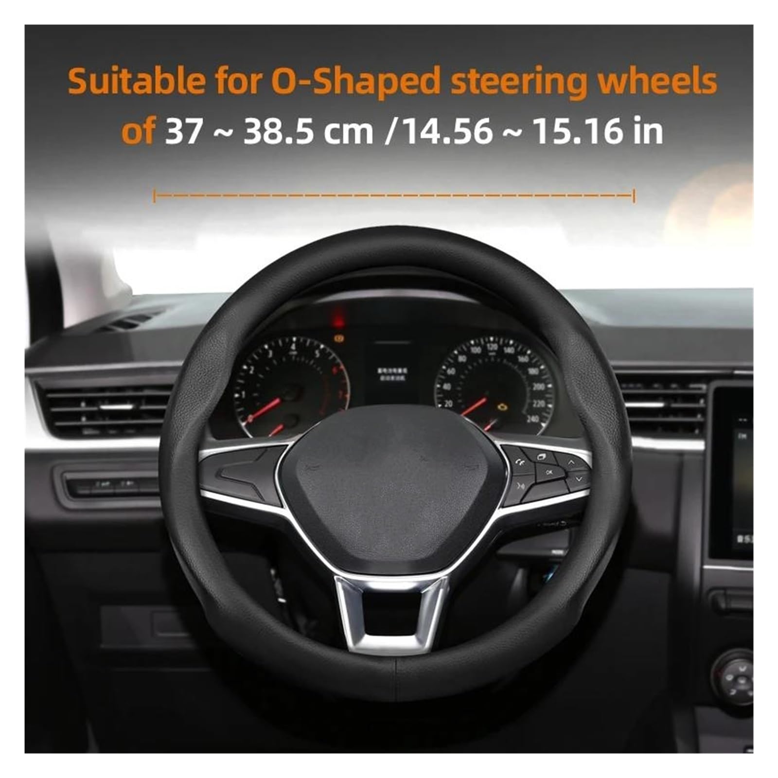 Volante Automóvil Funda Volante Redonda D para Megane para Scenic para Clio para Trafic para Kangoo para Captur para Laguna para Twingo para Duster Protector Volante Coche(Black C O)