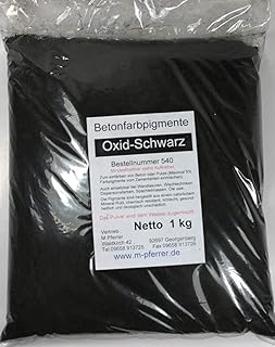 Pigment Oxidschwarz 1000g, für Betonmasse, Estrich, Putz, Gips, Harz, Fugenmörtel.