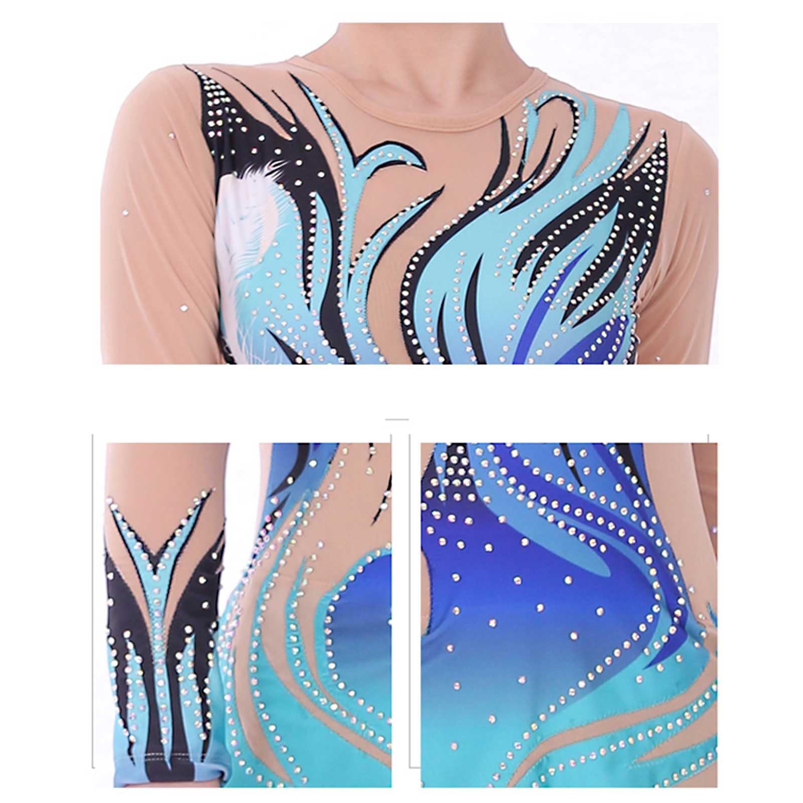 Leotardos De Gimnasia Rítmica for Niñas, Ropa De Gimnasia Brillante Transpirable De Manga Larga for Competición