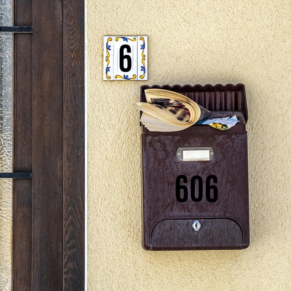 24 Piezas Impermeables Letras Adhesivas Grandes 4 Pulgadas Pegatinas Vinilo Letras y Numeros Adhesivos para Buzones Puertas Casas Números de Dirección Interior o Exterior
