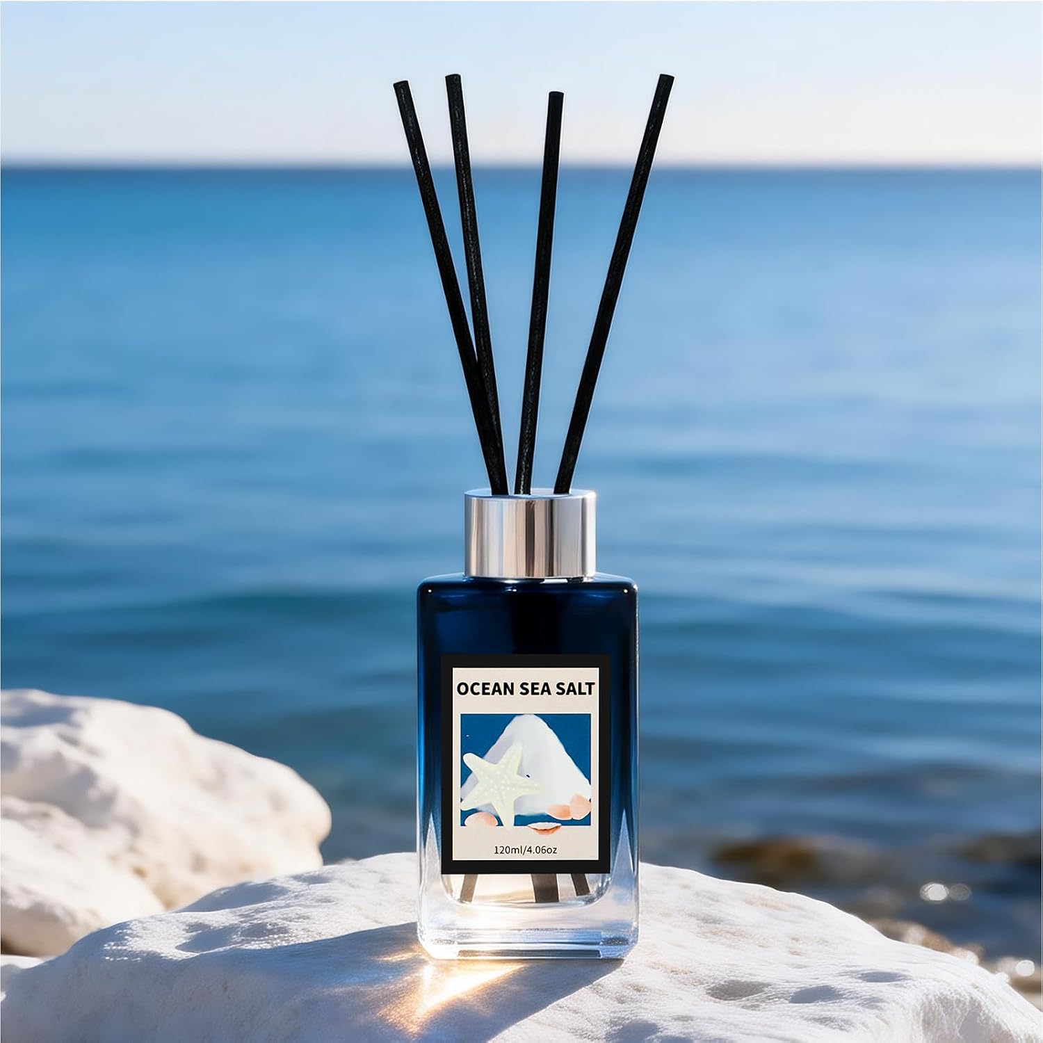 4.06 oz Reed Diffuser Set Ocean Salt Air Freshener for Home