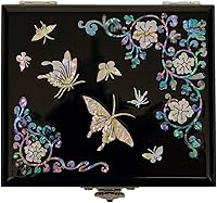 Vista 6 de February Mountain Joyero pequeño de nácar y caja de baratija de mariposa