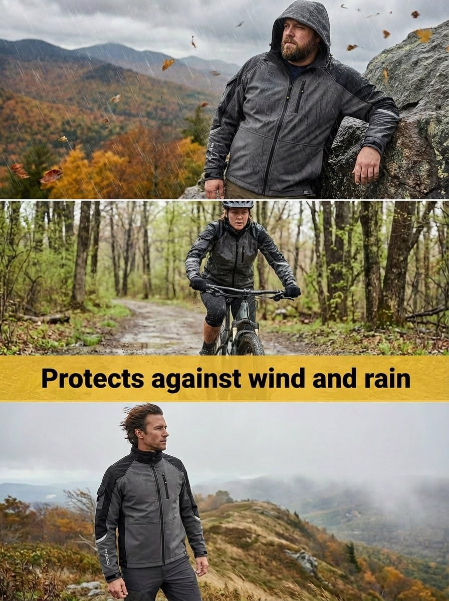 Men's Softshell Workwear Jacket with Waterproof Membrane and Breathable Fabric for Mid-Season