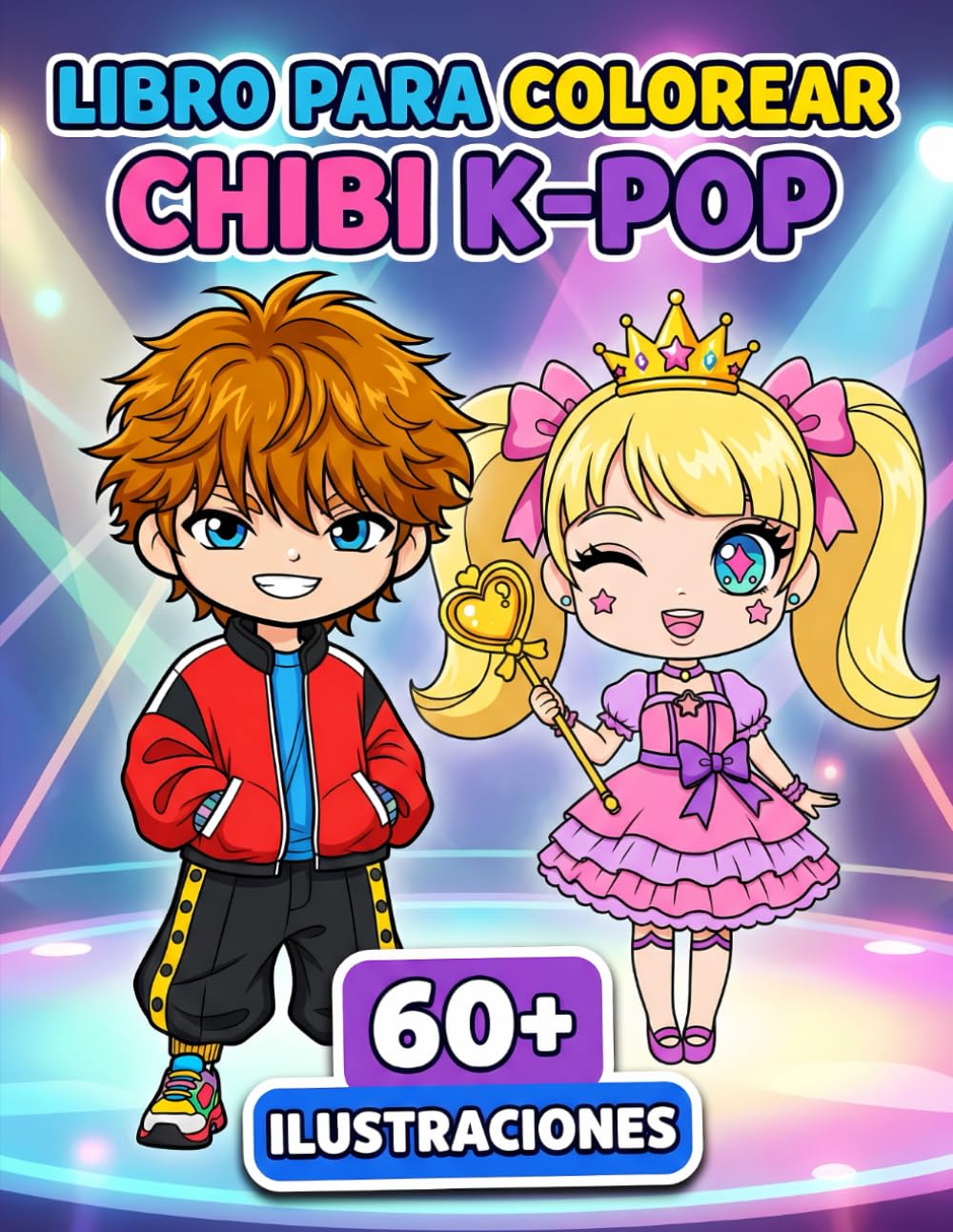 Libro para Colorear Chibi K-Pop: Más De 60 Ilustraciones Divertidas Y Lindas Para Niños De 6 A 12 Años, Adolescentes - Perfecto Para La Relajación