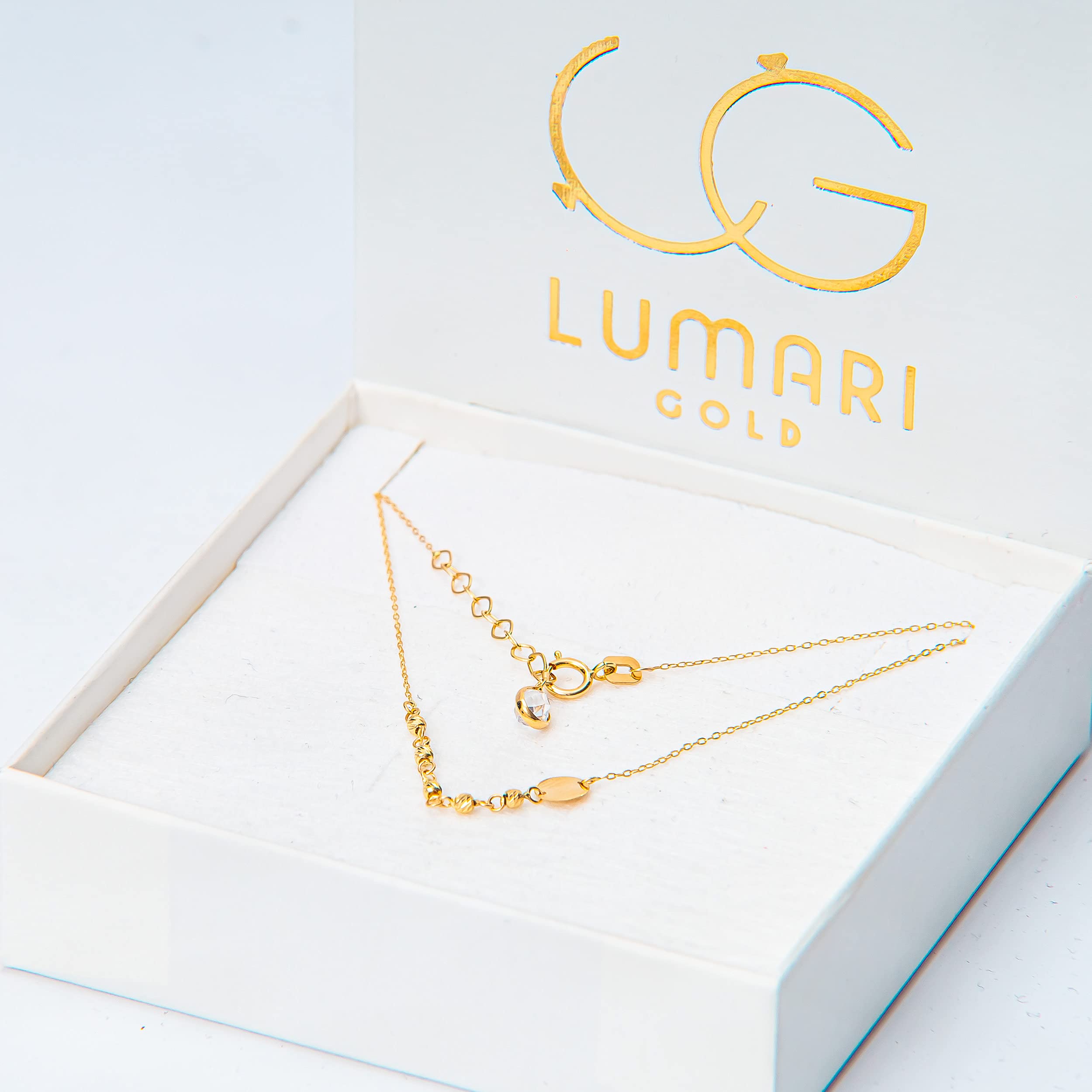 Collar de Oro Amarillo 585 de 14 Quilates para Mujer, Cadena con Colgante Personalizado de Círculo, Bola de Circonita, Grabado
