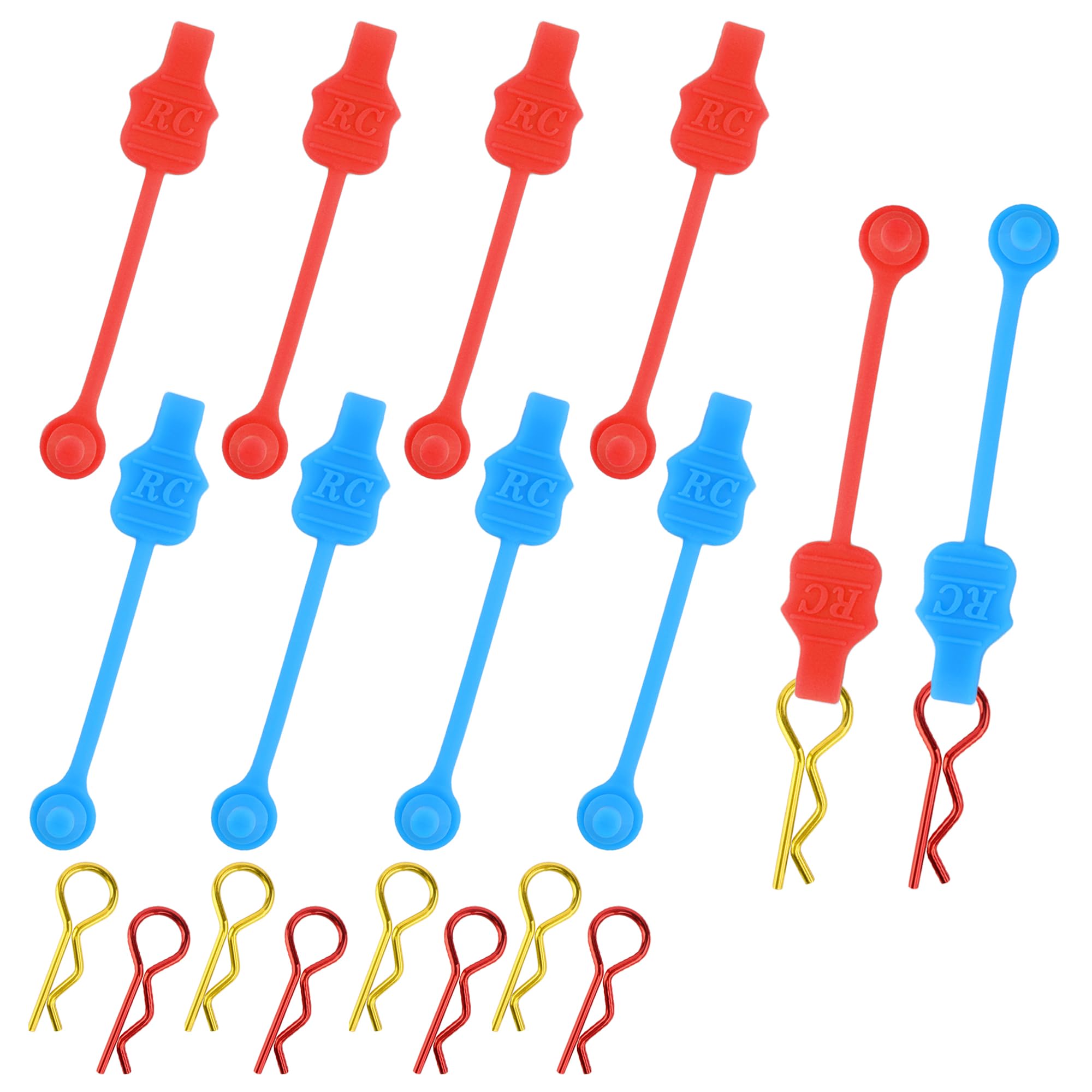 GDOOL 1.0mm RC Cars Body Clips with Pull Tabs for Universal 1/14 1/16 1/18 SCX24 Remote Control Car Compatible with Redcat HPI Himoto HSP Exceed Truck