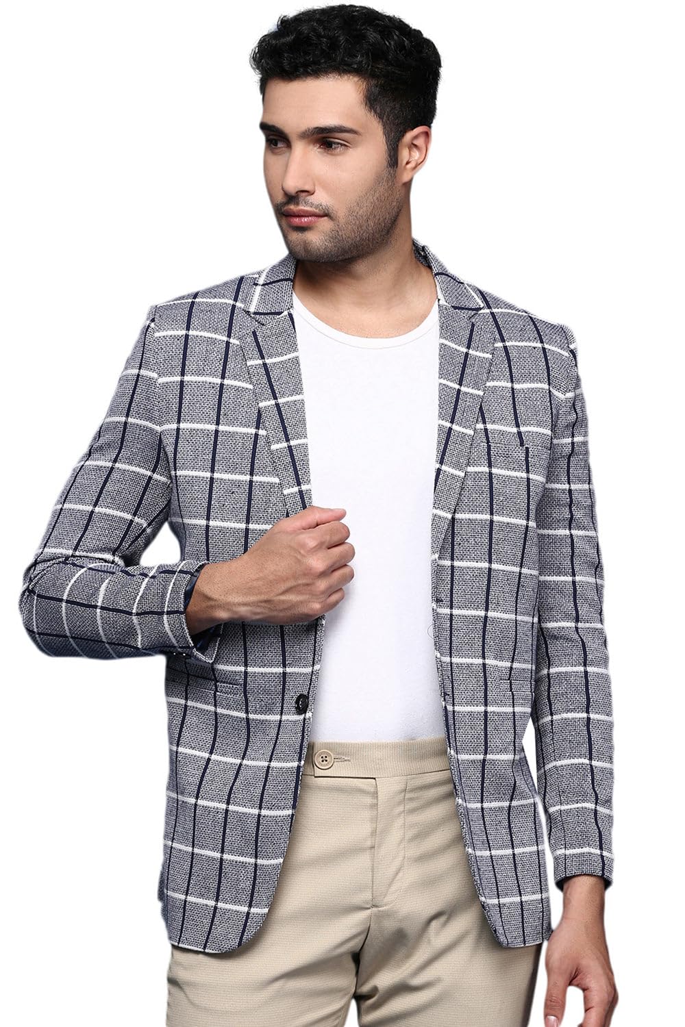 Men Check Print Single Breasted Casual Blazer | Lapel Collar Full Sleeves Cotton Blazer for Mens | Slim Fit Regular Length Blazer for Men's-image-26