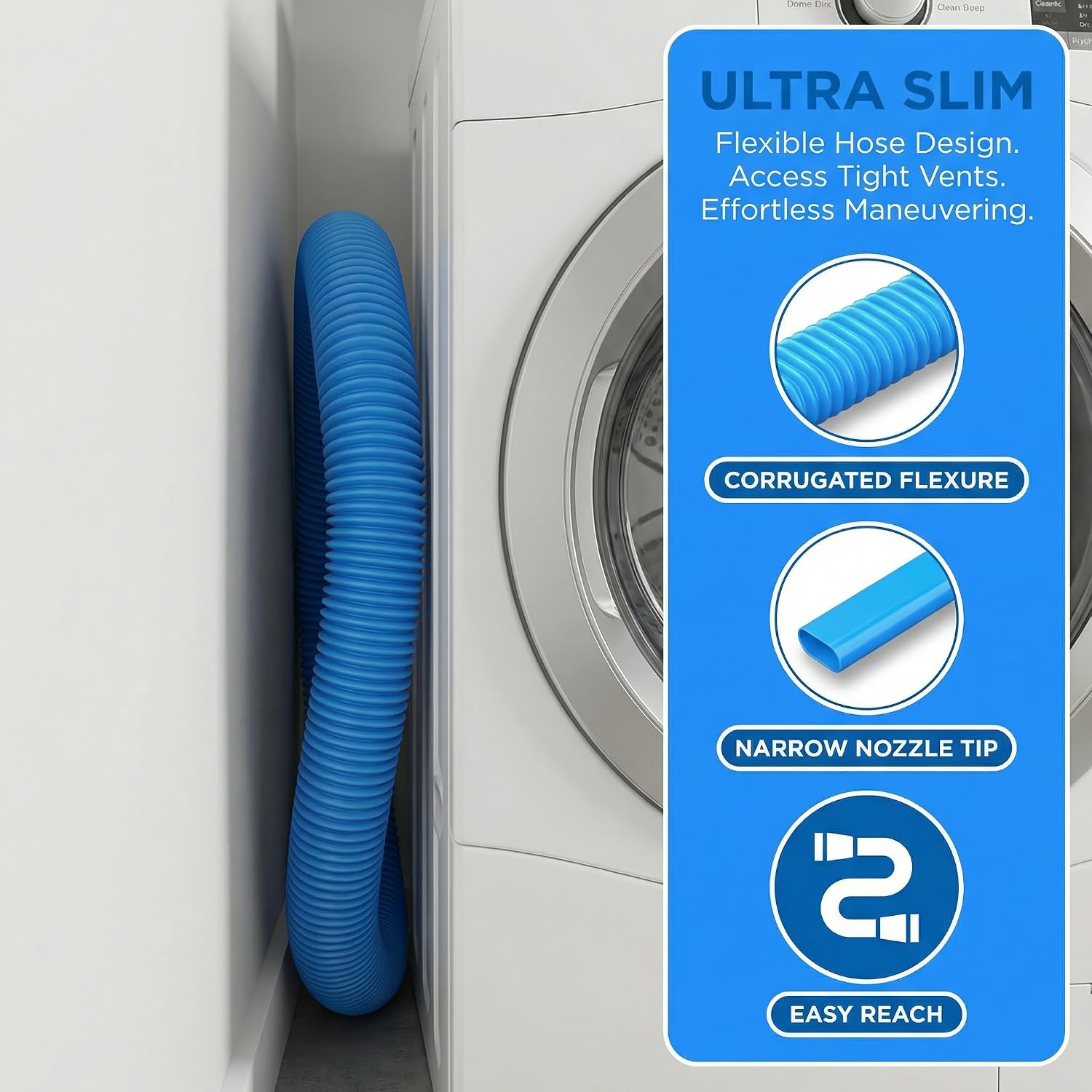 Upgraded Dryer Vent Cleaner Kit, Universal Dryer Vacuum Hose Attachment for All Vacuums, 31.5 Inch Flexible Hose for Deep Cleaning, Removes Lint & Clogs, Reduces Fire Risks (Vacuum hose)