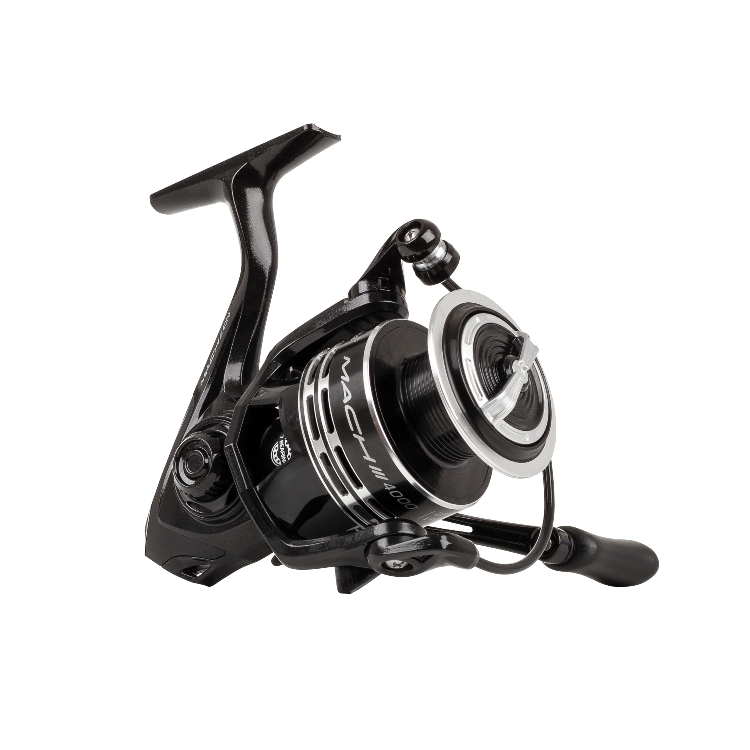 Shakespeare Mach III Spinning Reel – 6+1 Bearings, Lightweight Graphite Body, Smooth Rotation, Extra Rigid Bail, Precise Felt Drag Washers, and Stable Rotor Design- 3000, Black