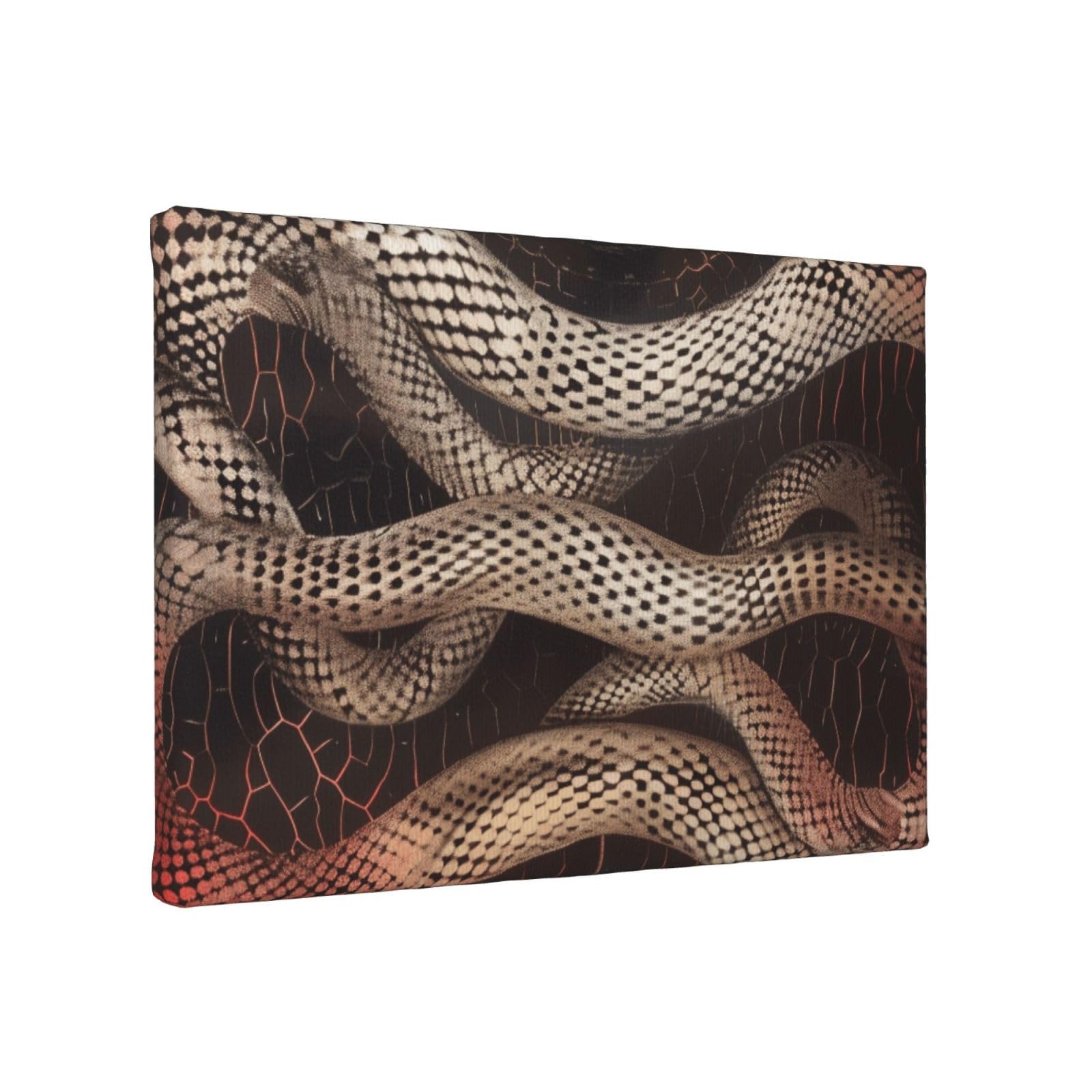 YKLJG Serpentine Printed Wall Art Canvas Painting 30x20 CM Wooden Framed Picture Painting Artwork Prints for Bedroom Kitchen Home Office Decor
