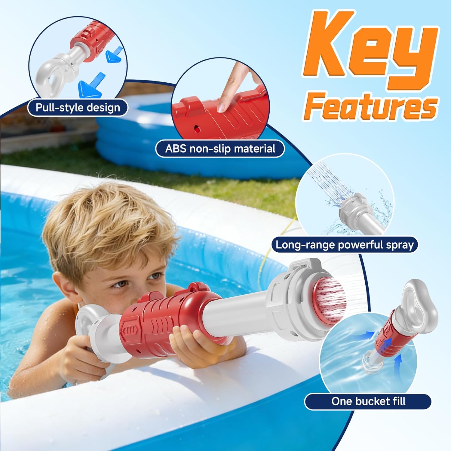 4pcs Water Guns for Kids Adults Toddler, High-Capacity Water Squirt Gun Toy, Summer Fun Water Toys for Pool Outdoor Beach Games, Water Blaster for Ages 4-8 8-12 Boys Backyard Party Play