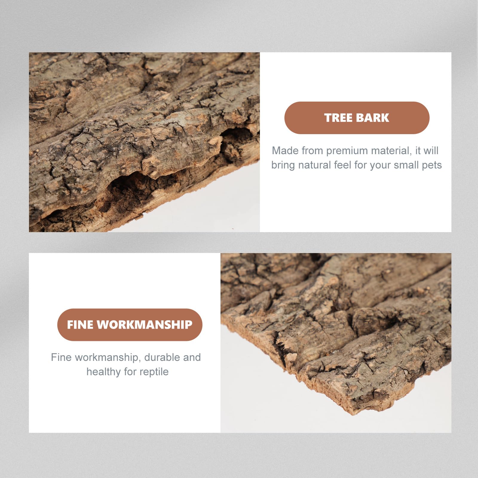 YARNOW Reptile Tree Bark Platform 12X8 Inch Synthetic Terrarium Decor for Lizards Turtle Gecko Climbing Resting Habitat Accessory - Image 4