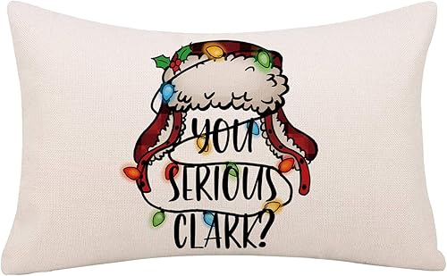 Fundas de almohada de Navidad de 20 x 12 pulgadas almohadas You Serious Clark de invierno decoración del hogar sala de estar casa funda de cojín