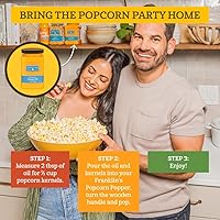 Vista 3 de Franklin's Gourmet Popcorn - 19 oz. Sal condimento de palomitas de maíz con sabor a mantequilla, 30 oz. Aceite de palomitas de maíz con sabor a