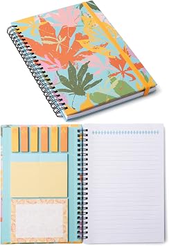 A5 Sticky Notebook,9 pads of decorated sticky notes and a handy notebook,Self-Stick Note Pads Teacher Appreciation Gift Writing Memo Pads School Office Supplies and Daily Life Organization A5-Autumn