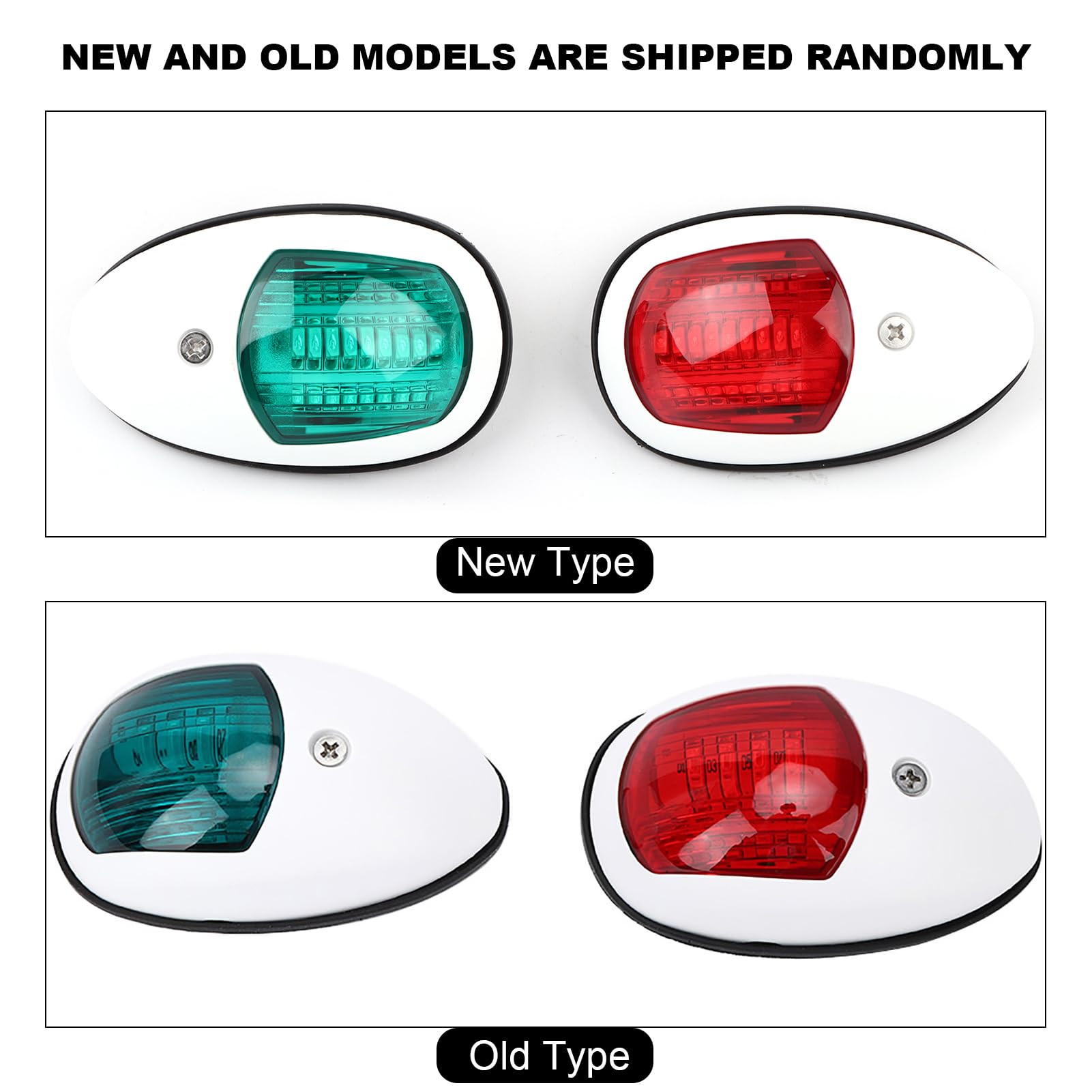 Luce di navigazione marina, lampada di segnalazione 2 pezzi LED verde rosso Luce di navigazione per barche impermeabile DC12V 3W(bianca)