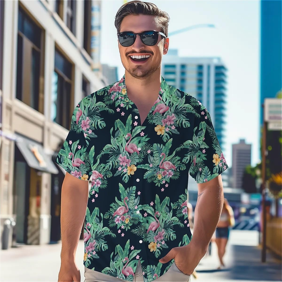 Mens Funny Hawaiian Shirts Summer 3D Graphic Button Down Short Sleeve Tropical Holiday Beach Aloha Shirt - Image 4
