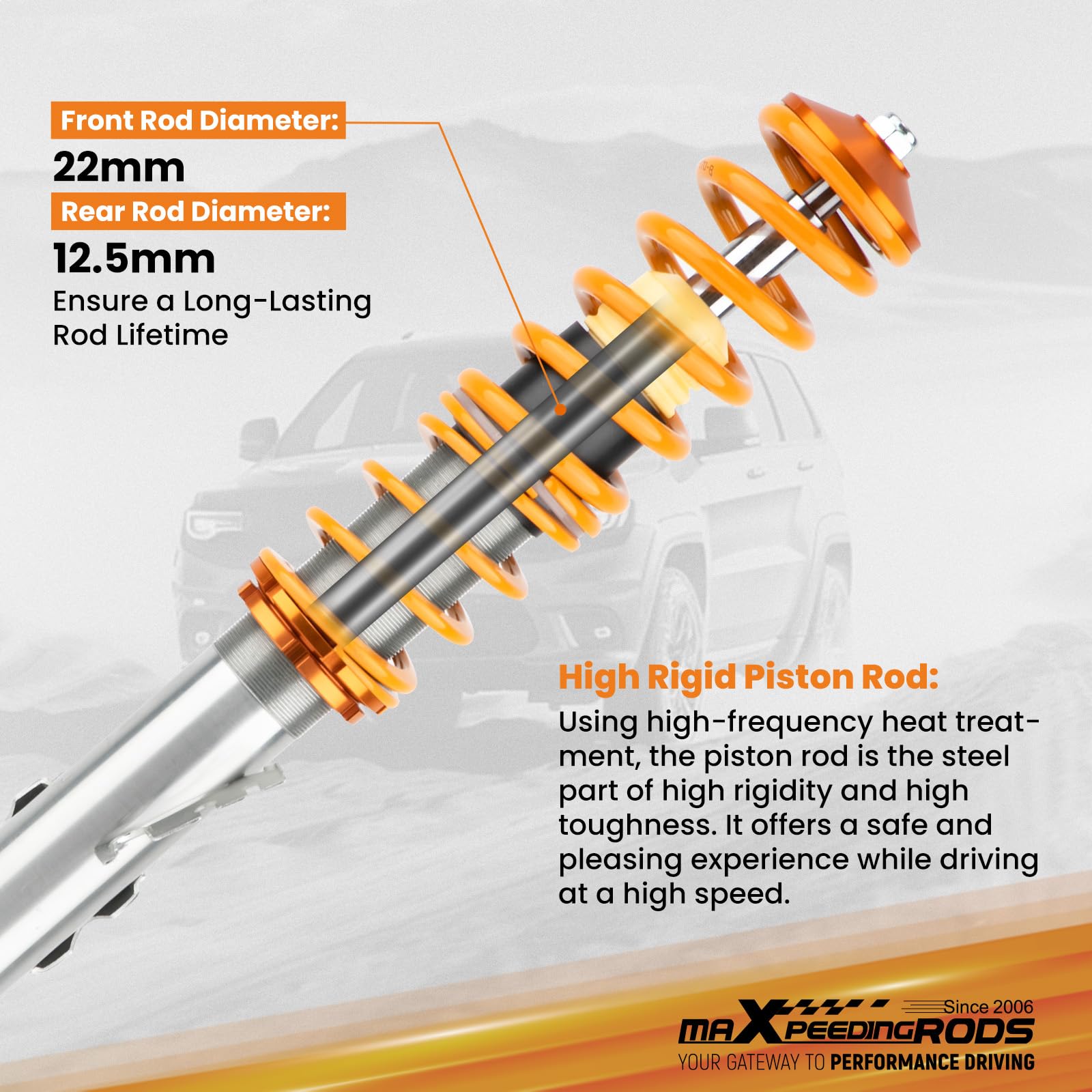 maXpeedingrods Sospensioni coilover Kit per Serie 3 E36 Tutti i Modelli Senza ammortizzatori Campact M3 dal 1992 in Poi
