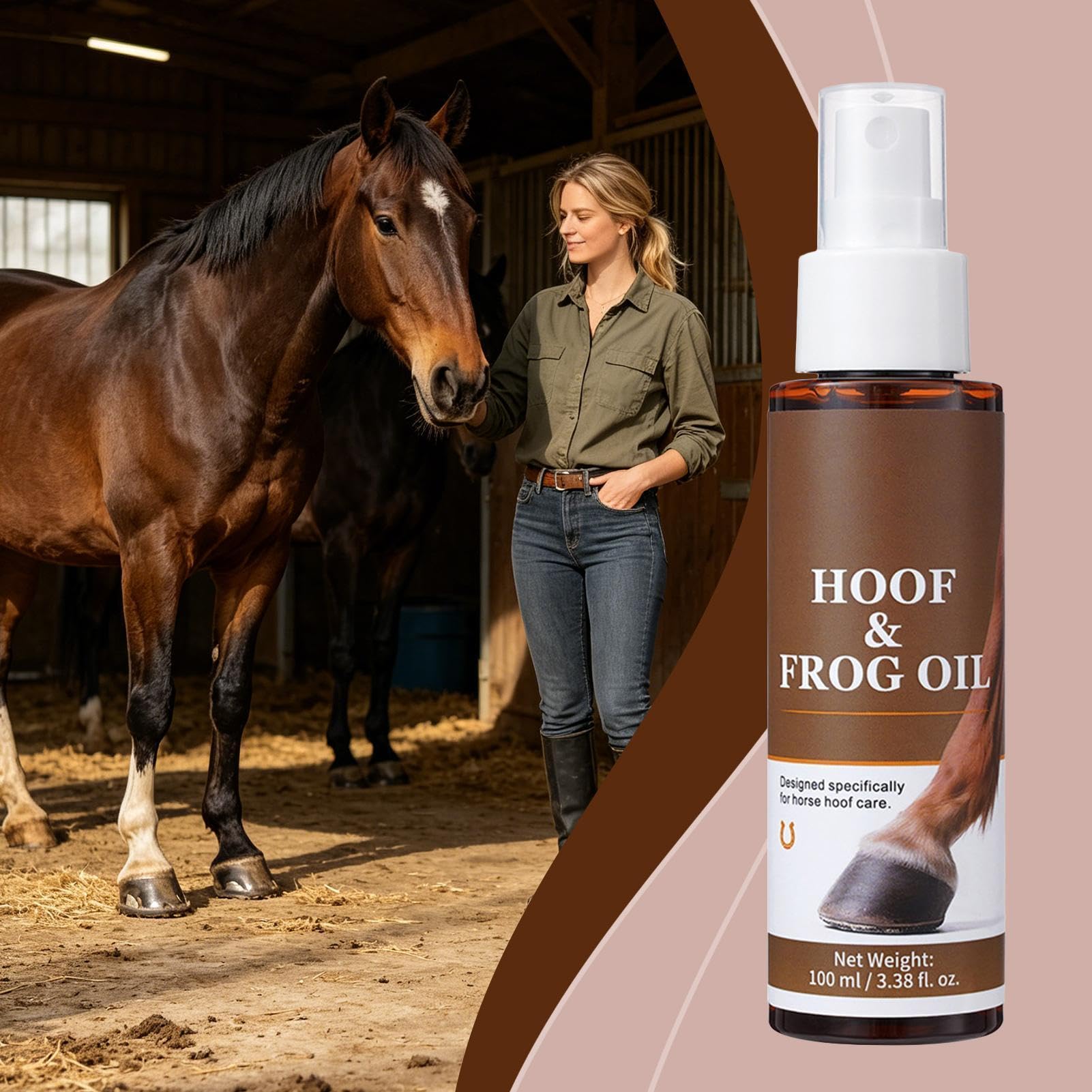 Cura per zoccoli di cavallo, 100 ml, soluzione idratante e rinforzante, indurente di , per uso quotidiano esterno, box paddock fattoria corsa solitario autunno inverno capra