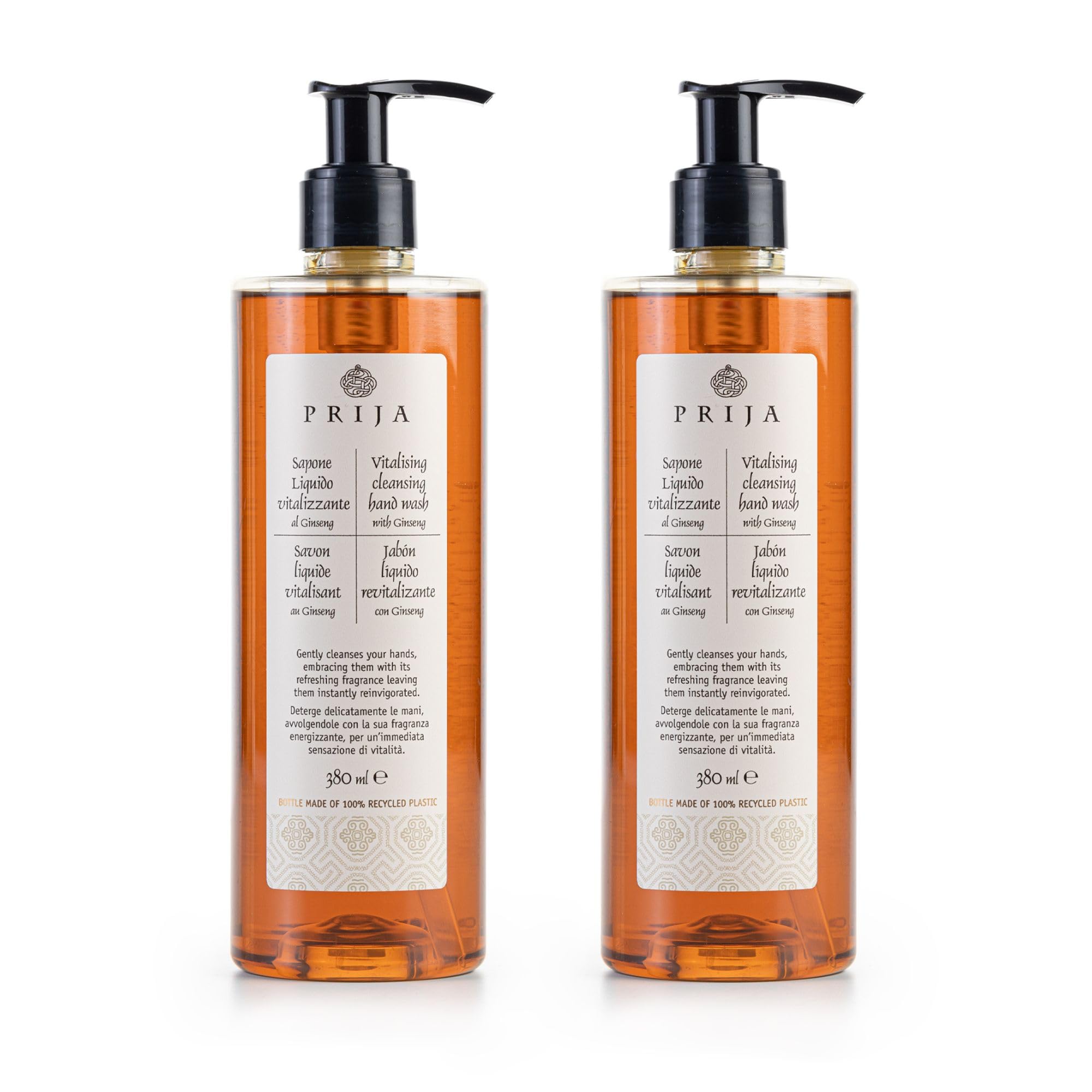 Prija Vitalising Hand Wash with Ginseng Extract Gently Cleanses Hands, Moisturising Liquid Hand Soap