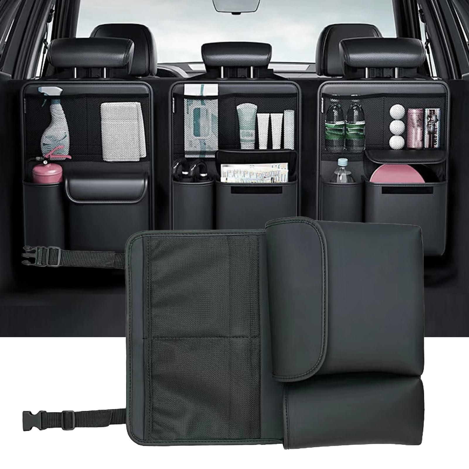 Organizzatore per sedile posteriore – Organizer multiuso per sedile posteriore auto, organizzatore di auto multi-tasche | Accessorio da viaggio per le soluzioni di stoccaggio sul