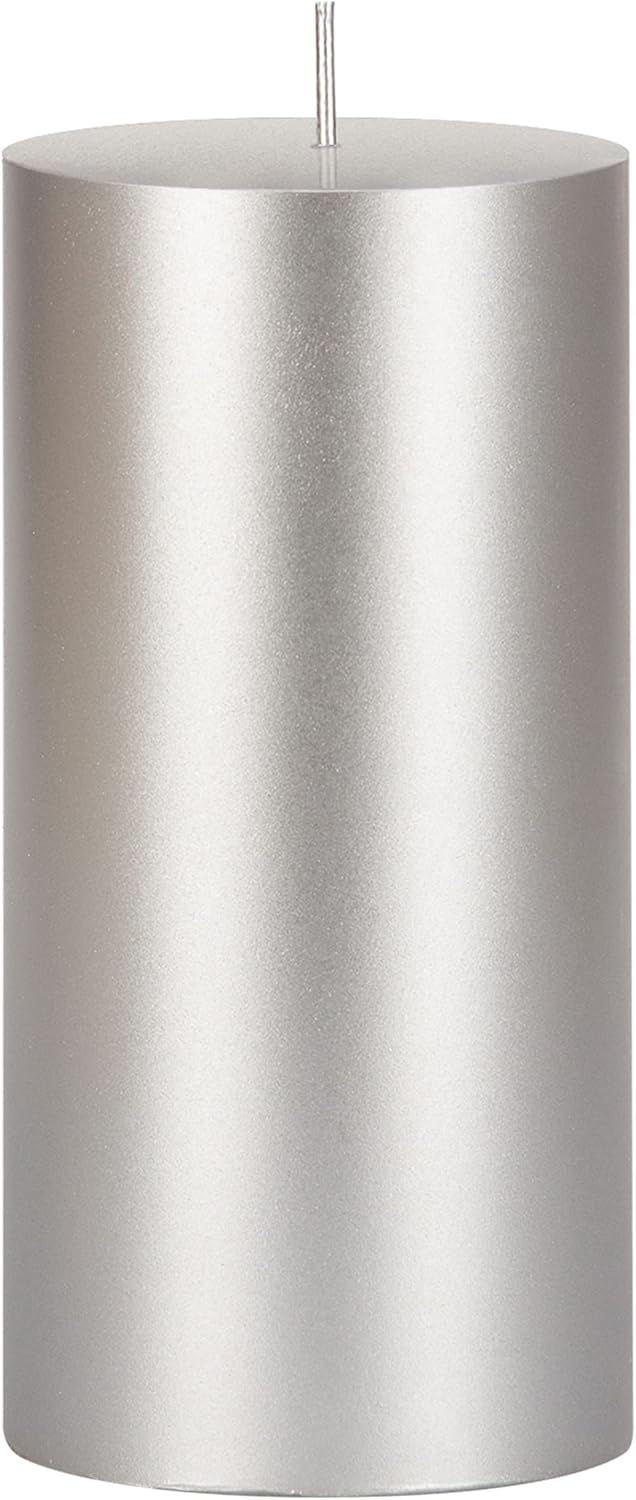 Mega Candles 1 pc Unscented Solid Silver Pillar Candles, Hand Poured Premium Wax Candle 3 Inch x 6 Inch, Home Décor, Spas, Weddings, Occasions, Party, Centerpieces, Holidays, Vigils, Prayers