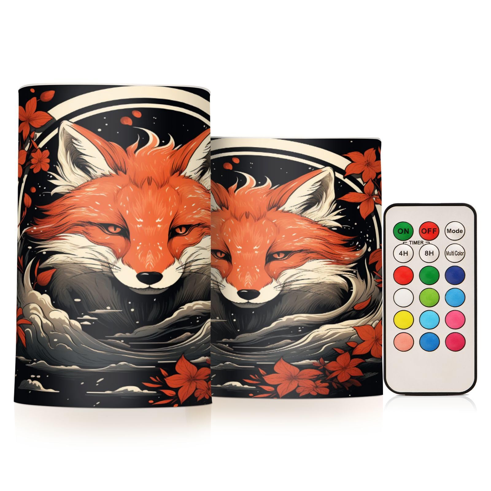 ALAZA Fox14 Flickering Flameless Candles Battery Operated with Remote Timer,Tea Light Candles LED Pillar Votive Candles Set of 2 for Outdoor Indoor Decorations