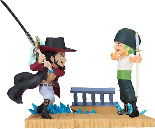 Banpresto - Una pieza - Historias de registro - Roronoa Zoro vs Dracule Mihawk, figura coleccionable Bandai Spirits World