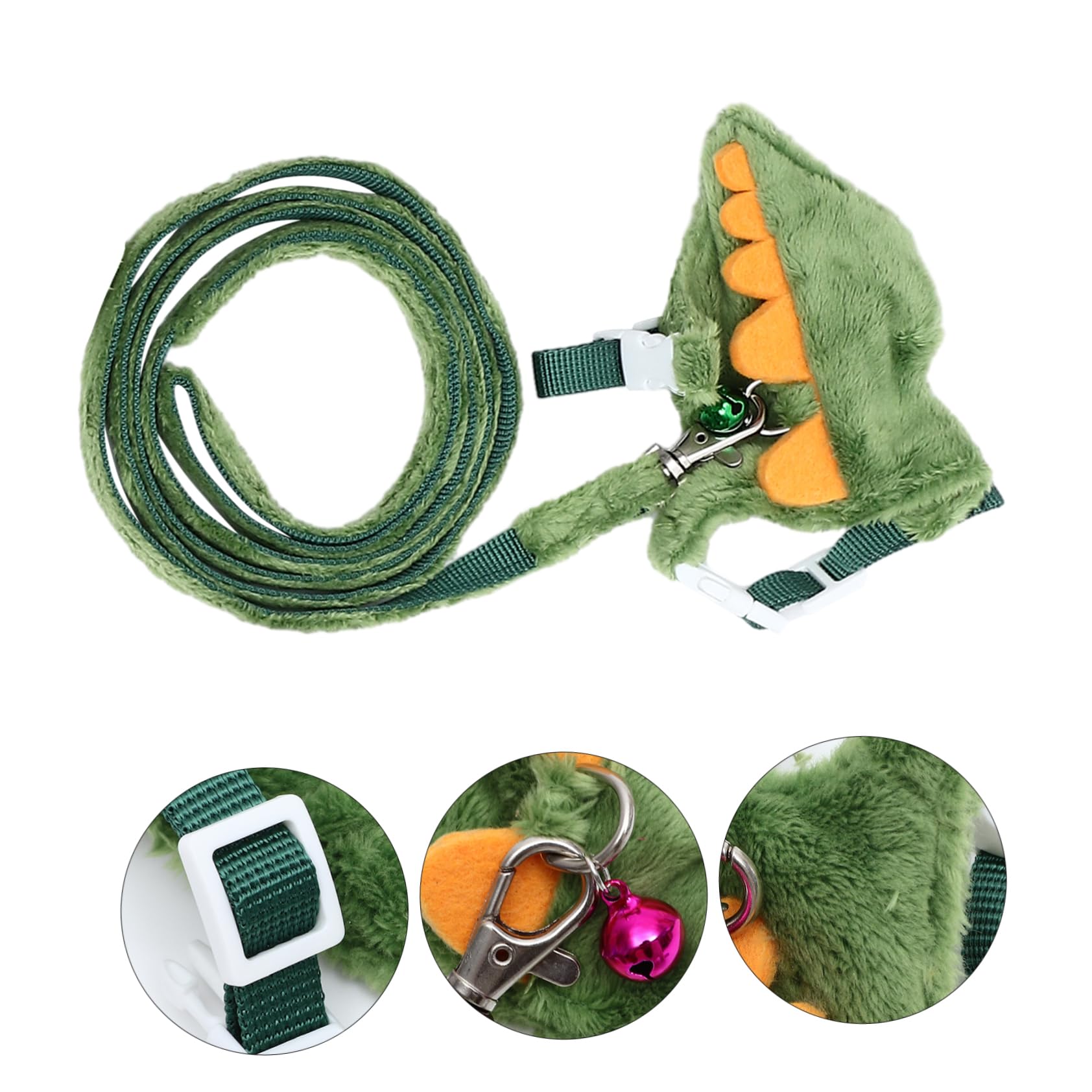 minkissy 5pezzi Pettorina e Guinzaglio Per Furetti Kit Pratico Per Passeggiate Facile Da Indossare e Comodo Per Animali Domestici Con Design Tema Dinosauro
