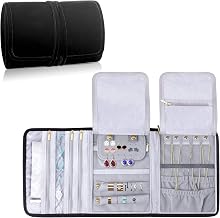 Teamoy Roll for Jewellery Organizer Travel Case for Necklaces, Earrings, Bracelets, Brooches, 3 Folders, Various Departments