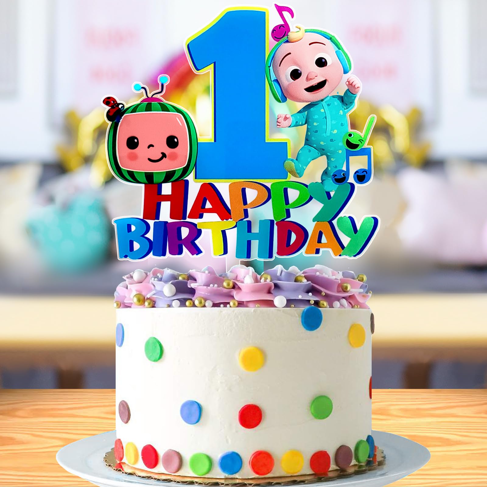 Large Size Acrylic 1st Birthday Cake Topper