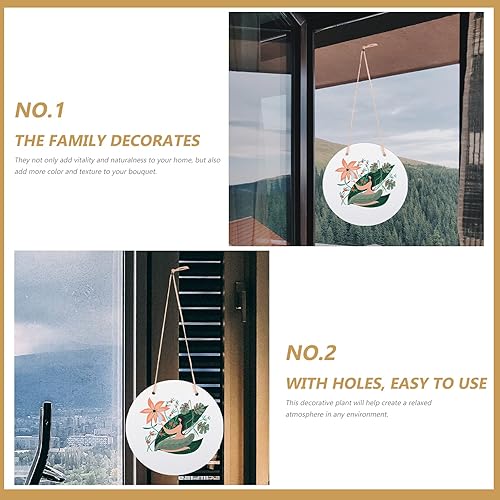 Miniatura 8 de Healifty 2 placas en blanco para sublimación, tablero redondo de madera para manualidades para decoración rústica, decoración del hogar de